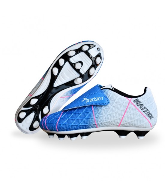 Precision Matrix Junior FG Football Boots, Velcro, Sky Blue